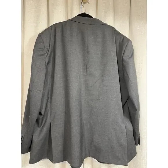 Stafford 60R Gray All Season Blazer Jacket Sport Suit Coat Wool Travel Big Tall - Picture 4 of 11